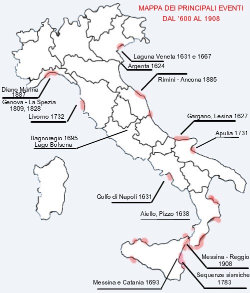 Mappa tsunami Mediterraneo